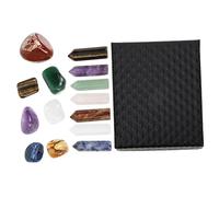 WRITWAA Amethyst Yoga Stone Set 14-Piece Natural Crystal Hexagonal Pillars for Meditation and Relaxation Decorative Chakra Stones for Home and Pastel Room Decor