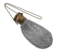 WRITWAA Antique Coin Box Twist Top Lid Vintage Mesh Change Purse Stainless Steel British Coin Bag for Collectors Retro Money Box for Everyday Use Classic Trinket Container