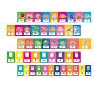 WRITWAA Assorted Colour Alphabet and Number Learning Educational Cards for Classroom and Nursery Wall Decor, Paper Material Set Supporting Interactive Learning and Organised Teaching