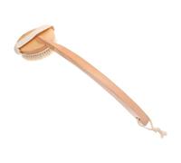 WRITWAA Back Scrubber Long Handle with Ergonomic Curved Wooden Handle and Natural Boar Bristles, Bath Exfoliating Brush for Shower and Spa Use
