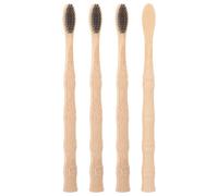 WRITWAA Bamboo Toothbrushes Eco-Friendly Biodegradable Bamboo Handles with Soft Bristles 4pcs for Gentle Oral Cleaning Suitable for Home and Guest Rooms