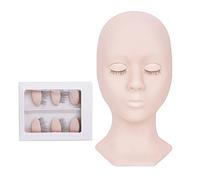 WRITWAA Beautiful Eyelash Mold Mannequin Head Detachable Silicone Training Head Model for Practice Grafting Eyelash Tool Accessories