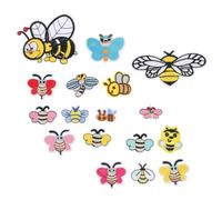 WRITWAA Bee Cartoon Embroidered Appliqué Patches Creative and Delicate Iron-on Accessories 34pcs Sew-on Cloth Decorations for Clothes and Garments for Daily Life and Manual Crafts