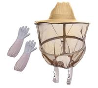 WRITWAA Beekeeping Veil Hat Protective Gloves 1 Set Reusable Beekeeper Hat for Bee Outdoor Protection