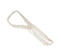 WRITWAA Beige Nordic Style Cotton Rope Woven Headband Delicate Bohemian Hair Accessories Easy to Put on Long Macrame Design Photography Headwear for Women