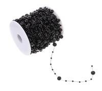 WRITWAA Black DIY Beads String Pendant for Craft Decoration Fish Line Bead Chain for Home Ornament for Handmade Jewelry and Holiday Party Accents