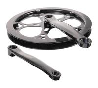 WRITWAA Black Single Ring Bike Crankset Kit with 52t Teeth and 170mm Iron Crank Arm, Wear-resistant Bike Replacement Accessories for Single Speed Cycling