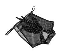 WRITWAA Black Women's Removable Shirt Insert Collar in Chiffon Material, Versatile Half Blouse Fake Collar with Dot Design, Seasonal Comfort and Deformation Resistant for Autumn and Winter