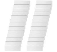 WRITWAA Blank Plastic Name Tag Badge Smooth Surface with Pin and Clip 35pcs Silver PVC Rectangle with Rounded Edges Quick Labeling for School Administration and Conference Registrations