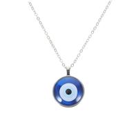 WRITWAA Blue Alloy Glass Evil Eye for Women Turkish Style Pendant Necklace | Comfortable Touch, Not Easy to Fade, Birthday Neck Decoration, Brings Blessings and Good Fortune