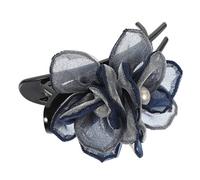 WRITWAA Blue Gray Flower Claw Hair Clips for Women Small Three-prong Jaw Duckbill Clips for Thick and Thin Hair for Styling and Sectioning
