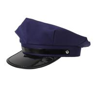 WRITWAA Blue Octagonal Policeman Officer Cap for Adults - Role Play Party Conductor Hat - Captain Chauffeur Costume Accessory for Stage and Fancy Dress