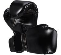 WRITWAA Boxing Gloves and Optimum Absorbency Black Pu Leather with Sponge Lining, Adjustable Fit for Fighting Practice and Muay Thai Kick Training