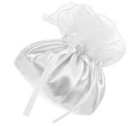 WRITWAA Bridal Dolly Bag White Elegant Bridesmaid Pouch for Wedding Party Multipurpose Small Gift Cosmetic Organizer Essential Accessory for Bride and Bridesmaids