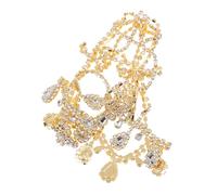 WRITWAA Bride Rhinestone Headdress for Wedding Shiny Mesh Water Drop Women Head Chain Rhinestone Headpiece for Bridesmaids