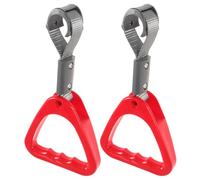 WRITWAA Bus and Train Hand Support Handles 2pcs for Plastic Red Elderly and Disabled Passengers Easy Installation Vehicle Grab Rings for Public Transport Assistance