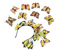 WRITWAA Butterflies Hair Hoop and Clip Set 9pcs Yellow Butterfly Hair Accessories 1 Headband and 8 Clips for Everyday Wear and Photo Props