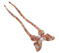 WRITWAA Butterfly Hair Fork Stick Elegant U Shaped Hair Pins with Acetate and Faux Pearls for Women for Weddings Parties and Formal Events