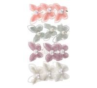 WRITWAA Butterfly with Elegant Lace Design 4pcs Telephone Wire Hair Bands Spiral Elastic Hair Ties for Everyday Use by Women