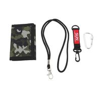 WRITWAA Camouflage Trifold Wallet Keychain Secure Card Holder for Men Portable Money Pouch for Outdoors Activities and Daily Use