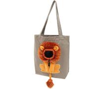 WRITWAA Canvas Cat Sling Carrier with Adjustable Hole Size and Scratch-resistant Material, Lion Shaped 3d Design for Walking and Shopping with Your Small Pet Cat or Dog
