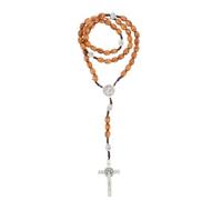 WRITWAA Catholic Rosary Beads for Holy Prayer - Wood Rosary Necklace with Crucifix - Handmade Prayer Beads for Men and Women Daily Meditation