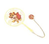 WRITWAA Chinese Style Brass Bookmark Hollow Fan Design Tiger Year Decorative Page Marker for Students Readers and Office Use
