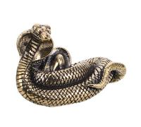 WRITWAA Chinese Zodiac Mini Brass Snake Figurine for Desk Decor and Keychain Charm Symbol of Wisdom and Year Snake Ornament Versatile for