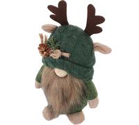 WRITWAA Christmas Gnome Doll with Antler Knitted Hat, Forest Tabletop Decoration for Holiday Room, Cute Desktop Christmas Gnome Ornaments and Festive Centerpiece