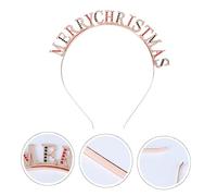 WRITWAA Christmas Hairbands Letters Headband Crown Hair Clasp Alloy Hairband for Girl Hair Festive Occasions