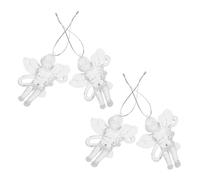 WRITWAA Christmas Tree Hanging Decorations Acrylic Cupid Angels Figurine 4 Pcs Miniature Holiday Ornaments with Wings for Valentine'S Day and Winter Decor