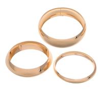 WRITWAA Chunky Golden Iron Bangle Bracelets Set Stackable Statement Wrist Cuff Minimalist Chic Style 3pcs Wide Plain Circle Design for Women for Everyday Wear