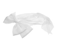WRITWAA Classic White Fabric Bow Hairpin with Long-lasting Spring Clip Design, Hair Accessory for Girls and Women at Parties and Honeymoons