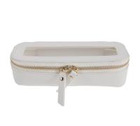 WRITWAA Clear Makeup Bag Travel Cosmetic Case Transparent Toiletry Bag with Golden Zipper & Clear Window Portable Make Up Organizer Traveling Compact Pouch for Essentials