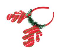 WRITWAA Colorful Christmas Antler Headband Whimsical Reindeer Hair Accessory for Women for Holiday Parties and Festive Celebrations Lightweight Comfortable Design