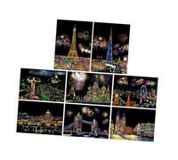 WRITWAA Colorful City Night View Scratch Paper Art for DIY Scratch Crafts Cards with Moscow Beautiful Urban Scenes Educational and Fun Creative Sketch Pad for Classroom and Home