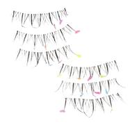 WRITWAA Colorful Love False Eyelashes Natural Cosmetic Lash for Cosplay Halloween Party Performance Manga Cluster Lashes