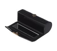 WRITWAA Compact Black Lip Organizer Lipstick Case with Mirror, Stylish Portable Makeup Lipstick Holder for Clutch and Special Occasions, Prevents Cracking, Travel Cosmetic Container