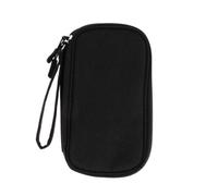 WRITWAA Compact Lightweight Digital Accessories Organizer Bag for Home Use and Vacation, Waterproof Polyester Oxford Cloth Data Cable Storage Pouch for Earphones, Power Banks, and USB Black