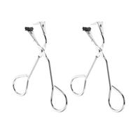 WRITWAA Compact Stainless Steel Eyelash Curler 2Pcs with Black Rubber Grip for Half Lash Curling and Suitable for Lash Shapes