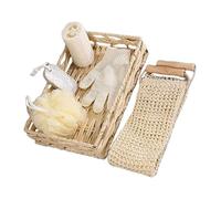 WRITWAA Complete Bathing Set Loofah Shower Exfoliator Body Brush Gloves Scrubbers for Women Men