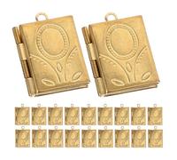 WRITWAA Copper Book Shape Locket Charms for DIY Jewelry Making Oxidation Patina, Mini Rectangle Design Suitable for Lockets and Bracelets, Classic Antique Style Accessories