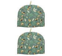 WRITWAA Cotton Insulated Tea Cozy 2 Pack Vintage Style Teapot Covers with Proper Size for Household Use