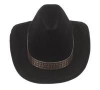 WRITWAA Cowboy Hat Jewelry Box Flocking Necklace and Earring Storage Case Compact Western Style Accessory Organizer for Travel and Wedding