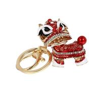 WRITWAA Creative Chinese Style Keychain Pendant Unique Keyholder Bag Decor Rotating Lion Design for Handbag Backpack and Keychain Use for