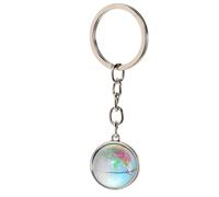 WRITWAA Creative Globe Keychain 3D World Map Pendant Earth Key Ring Bag Charm for Men Women Unique Planet Keyring Accessory