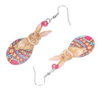 WRITWAA Creative Gorgeous for Women Egg Bunny Acrylic, Earrings Dangle Spring Holiday and Fun Easter Festival Accessories Party Show