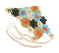 WRITWAA Crocheted Flower Triangle Headband Vintage Retro Bandana Scarf for Ladies