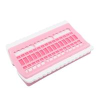 WRITWAA Cross Stitch Thread Organizer 30-Hole Mini Thread Holder Plastic Floss Card for Embroidery Projects Home Use Pink Jelly Color