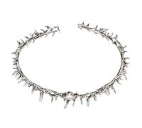 WRITWAA Crown Of Queen King Tiara For Cosplay Birthday Halloween Prom Costume Party Accessories Thorn Crown For Easter Decorations Silver